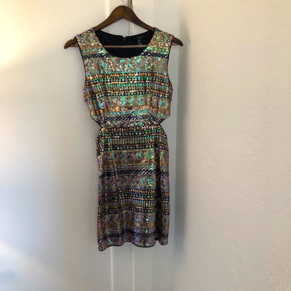 Sequin cut-out dress